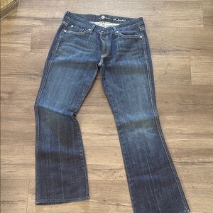 7 For All Mankind Blue Flare Wide Leg Jeans